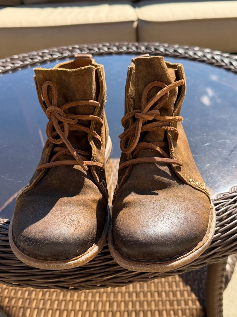 Born Brown Leather Chukka Boots - Stitched Details - Women's 10 / EU 42 rugged - Picture 3 of 9